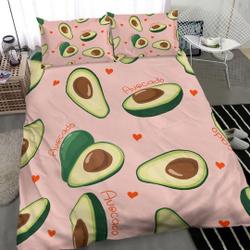 Tropical Fruit Halved Avocado Pattern Reversible Bedding Set Gift For Your Girlfriend Boyfriend Gift For Love Gift For Friend Best Valentine Present Holiday Gift