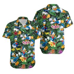 Tropical Happy Donald Duck Hawaiian Shirt Gift For Your Girlfriend Boyfriend Gift For Love Gift For Friend Best Valentine Present Holiday Gift