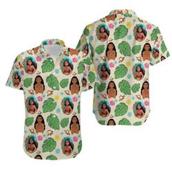 Tropical Moana Hawaiian Shirt, Princess Moana Hawaii Shirt Gift For Your Girlfriend Boyfriend Gift For Love Gift For Friend Best Valentine Present Holiday Gift