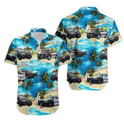 Tropical Police Car For Button Down Aloha Hawaii Shirt Gift For Your Girlfriend Boyfriend Gift For Love Gift For Friend Best Valentine Present Holiday Gift