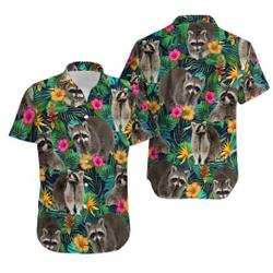 Tropical Racoon Hawaiian Shirt Gift For Your Girlfriend Boyfriend Gift For Love Gift For Friend Best Valentine Present Holiday Gift