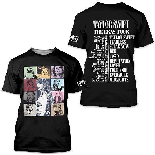 TS Eras Tour 2 Sided & Sleeve T-Shirt, Taylor Eras Tour ,Taylor Merch Meaningful Gift For Family Gift For Boyfriend Valentine Gift