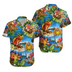 Turkey Happy Thanksgiving Hawaiian Shirt Gift For Your Girlfriend Boyfriend Gift For Love Gift For Friend Best Valentine Present Holiday Gift