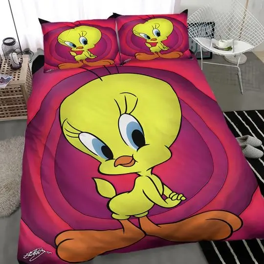 Tweety Bedding Set Home DecorGift For Your Girlfriend Boyfriend Gift For Love Gift For Friend Best Valentine Present Holiday Gift