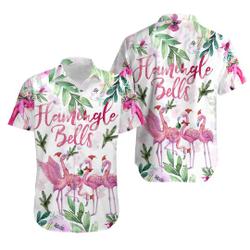 Unisex Merry Flamingo On Christmas Day Hawaiian Shirt Gift For Your Girlfriend Boyfriend Gift For Love Gift For Friend Best Valentine Present Holiday Gift