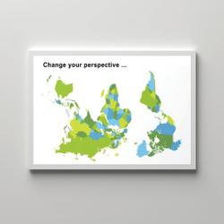 Upside Down World Map Poster, High Definition Premium Matte Vertical Posters Meaningful Gift For Family Gift For Boyfriend Valentine Gift Birthday Gift Holiday Gift