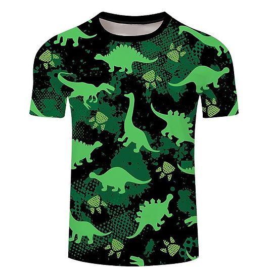 Men's Unisex Tee Shirt 3D Print Graphic Dinosaur For Casual, Daily, Holiday Meaningful Gift For Family Gift For Boyfriend Valentine Gift