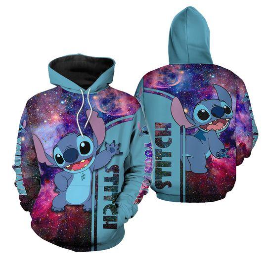 Valentine Gift, Stitch And Angel Couple Hoodies
