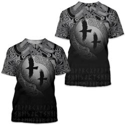 Viking Raven T-shirt 3D Over Printed Meaningful Gift For Family Gift For Boyfriend Valentine Gift