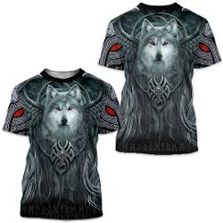 Viking T-Shirt Tops Odin Crow Tattoo 3D Meaningful Gift For Family Gift For Boyfriend Valentine Gift