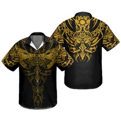 Viking Wolf Yellow Hawaiian Aloha Shirt Gift For Your Girlfriend Boyfriend Gift For Love Gift For Friend Best Valentine Present Holiday Gift