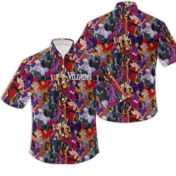 Villains Purple Red Pattern Summer Disney Hawaiian Shirt Gift For Your Girlfriend Boyfriend Gift For Love Gift For Friend Best Valentine Present Holiday Gift
