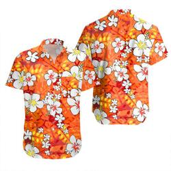 Vintage 1960s Orange Hawaiian Button Up Hawaiian Shirt Gift For Your Girlfriend Boyfriend Gift For Love Gift For Friend Best Valentine Present Holiday Gift