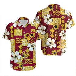 Vintage 1960s Tiki Barkcloth Floral Pop Art Hawaiian Shirt Gift For Your Girlfriend Boyfriend Gift For Love Gift For Friend Best Valentine Present Holiday Gift