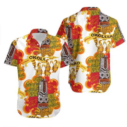 Vintage 1960s Tiki Pop Art Okolehao Cartoon Beer Mod Hawaiian Shirt Gift For Your Girlfriend Boyfriend Gift For Love Gift For Friend Best Valentine Present Holiday Gift
