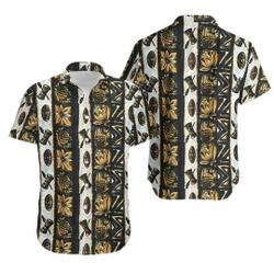 Vintage 1960s Ui-Maikai Mod Atomic Tiki Mask Cotton Hawaiian Shirt Gift For Your Girlfriend Boyfriend Gift For Love Gift For Friend Best Valentine Present Holiday Gift