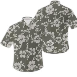 Vintage Green & Beige Floral  Hawaiian Shirt Gift For Your Girlfriend Boyfriend Gift For Love Gift For Friend Best Valentine Present Holiday Gift