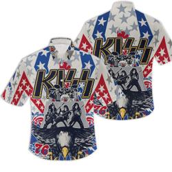 Vintage Kiss Hawaii Shirt, Hawaii Shirt, Band Hawaii Shirt Gift For Your Girlfriend Boyfriend Gift For Love Gift For Friend Best Valentine Present Holiday Gift