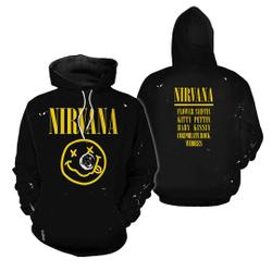 Vintage Nirvana Smiley Face Merch Hoodie Double Side
