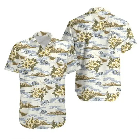 Vintage Pierre Cardin Tropical Island Hawaiian Shirt Gift For Your Girlfriend Boyfriend Gift For Love Gift For Friend Best Valentine Present Holiday Gift