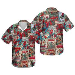 Vintage Spiderman 3D All Print Hawaiian Shirt Gift For Your Girlfriend Boyfriend Gift For Love Gift For Friend Best Valentine Present Holiday Gift
