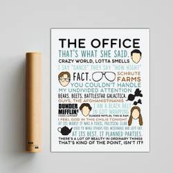 The Office Characters Quotes Poster - The Office TV Show Meaningful Gift For Family Gift For Boyfriend Valentine Gift Birthday Gift Holiday Gift