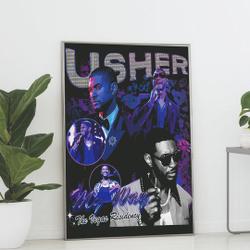 Vintage Usher Poster Usher My Way The Vegas Residency Tour 2023 Retro 90s Style Poster Meaningful Gift For Family Gift For Boyfriend Valentine Gift Birthday Gift Holiday Gift