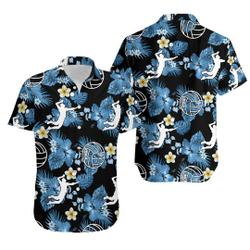 Volleyball Nature Tropical Blue Hawaiian Shirt Gift For Your Girlfriend Boyfriend Gift For Love Gift For Friend Best Valentine Present Holiday Gift