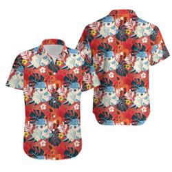 Vulpix Couple PKM Hawaiian Shirt Gift For Your Girlfriend Boyfriend Gift For Love Gift For Friend Best Valentine Present Holiday Gift