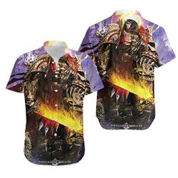 Warhammer 40K Emperor of Mankind 3D Hawaiian Shirt, Summer Vacation Hawaiian Shirt Gift For Your Girlfriend Boyfriend Gift For Love Gift For Friend Best Valentine Present Holiday Gift