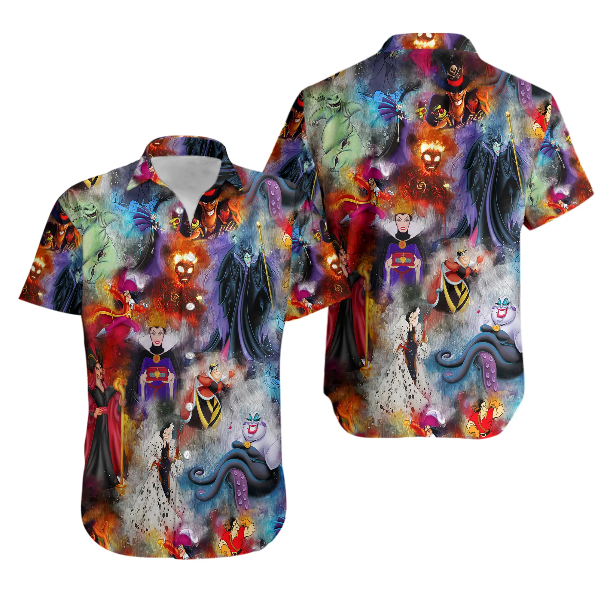 Watercolor Villains Disney Hawaiin Shirt Gift For Your Girlfriend Boyfriend Gift For Love Gift For Friend Best Valentine Present Holiday Gift