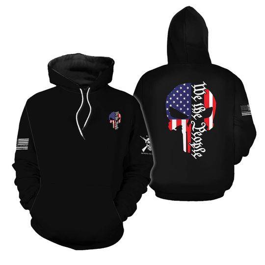 We the People Punisher Skull Hoodie | Punisher| We the people | 2nd amendment 3D Hoodie
