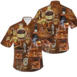 Whiskey & Food Pattern For Whiskey Lovers Button Down Aloha Hawaii Shirt Gift For Your Girlfriend Boyfriend Gift For Love Gift For Friend Best Valentine Present Holiday Gift