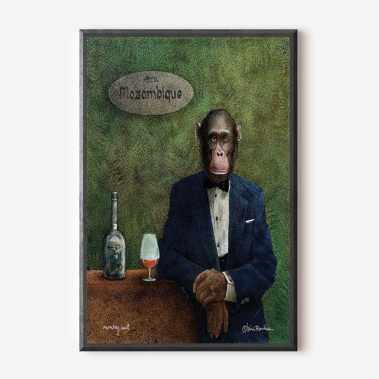 Will Bullas art print_ monkey suit... Premium Matte Vertical Poster Meaningful Gift For Family Gift For Boyfriend Valentine Gift Birthday Gift Holiday Gift