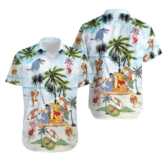 Winnie The Pooh Summer Time Hawaiian Shirt Gift For Your Girlfriend Boyfriend Gift For Love Gift For Friend Best Valentine Present Holiday Gift