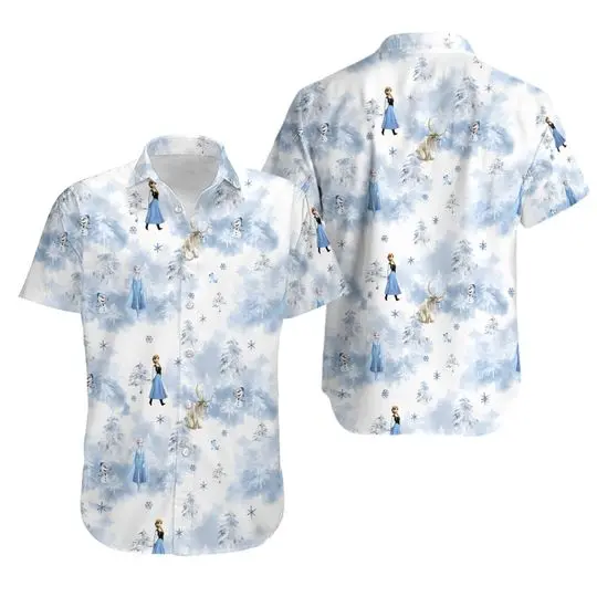 Winter Landscape Disney Frozen Hawaiin T Shirt Gift For Your Girlfriend Boyfriend Gift For Love Gift For Friend Best Valentine Present Holiday Gift
