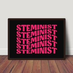 Women Steminist Scientist Pink Quote Premium Matte Poster Meaningful Gift For Family Gift For Boyfriend Valentine Gift Birthday Gift Holiday Gift