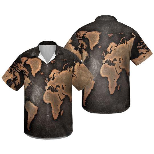 World Map Hawaiian T-Shirt Gift For Your Girlfriend Boyfriend Gift For Love Gift For Friend Best Valentine Present Holiday Gift