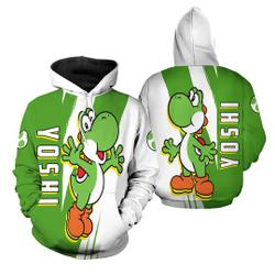 Yoshi 3D Happy Yoshi Custom Name Full Over Print 3D Hoodie