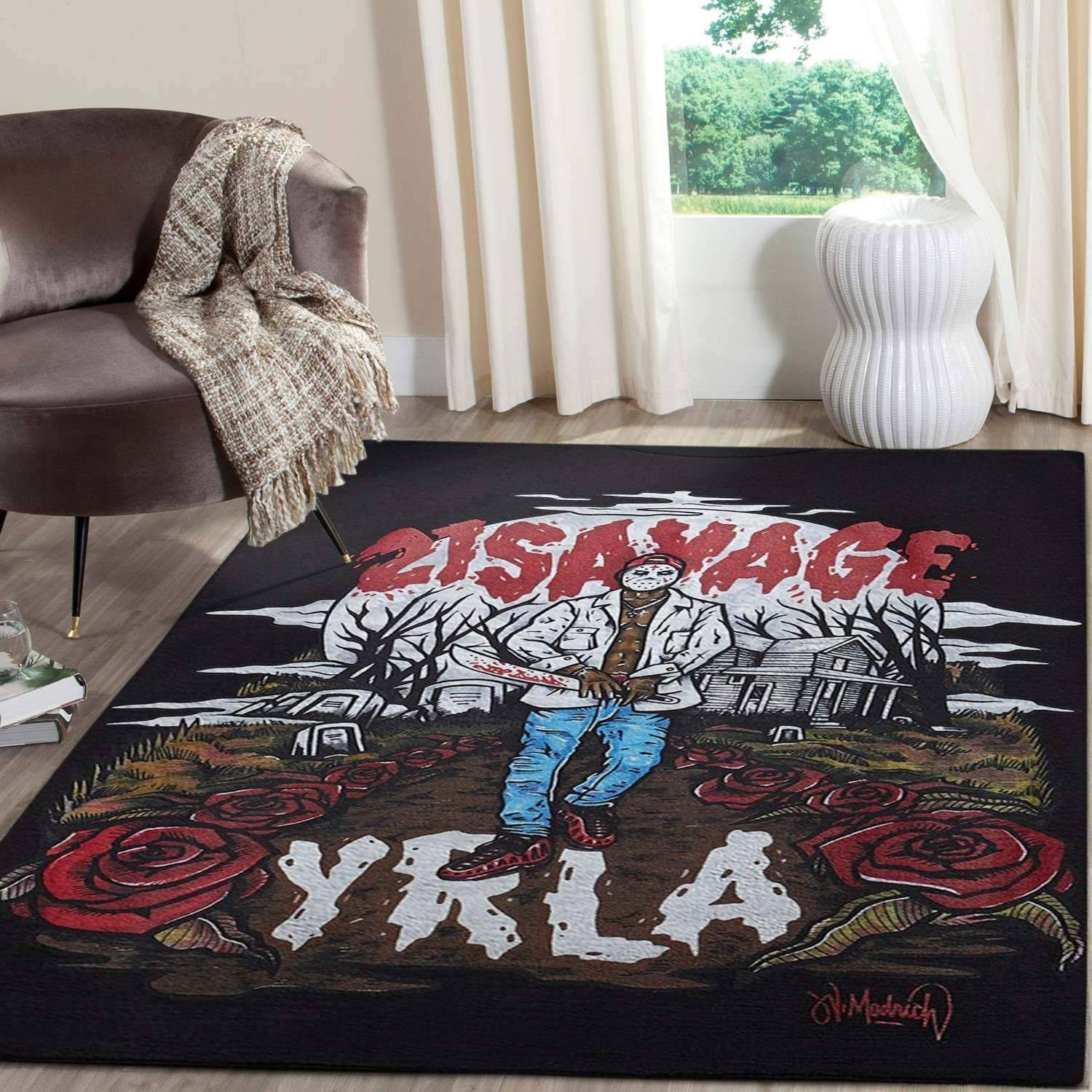 21 Savage Rapper Area Rugs Living Room Carpet Christmas Gift Rug Regtangle Carpet Floor Decor Home Decor
