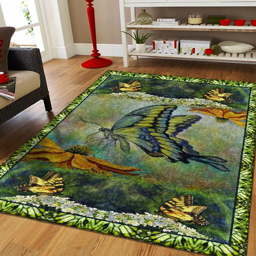 3D Butterfly Area Rug Living Room Rug Home Decor Ofd 190908