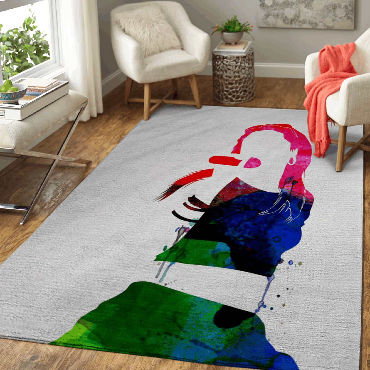 Aaliyah Watercolor Music Legends Area Rug Living Room Carpet Rug Regtangle Carpet Floor Decor Home Decor