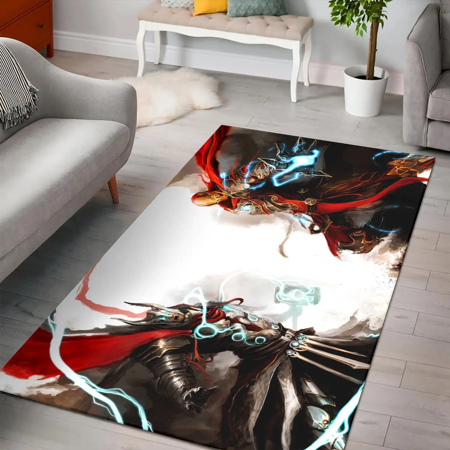 Thor And Iron Man The Avengers Marvel Characters Rug For Home Decor