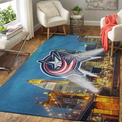 NHL Columbus Blue Jackets Area Rug Living Room Rug Home Living Room Decor