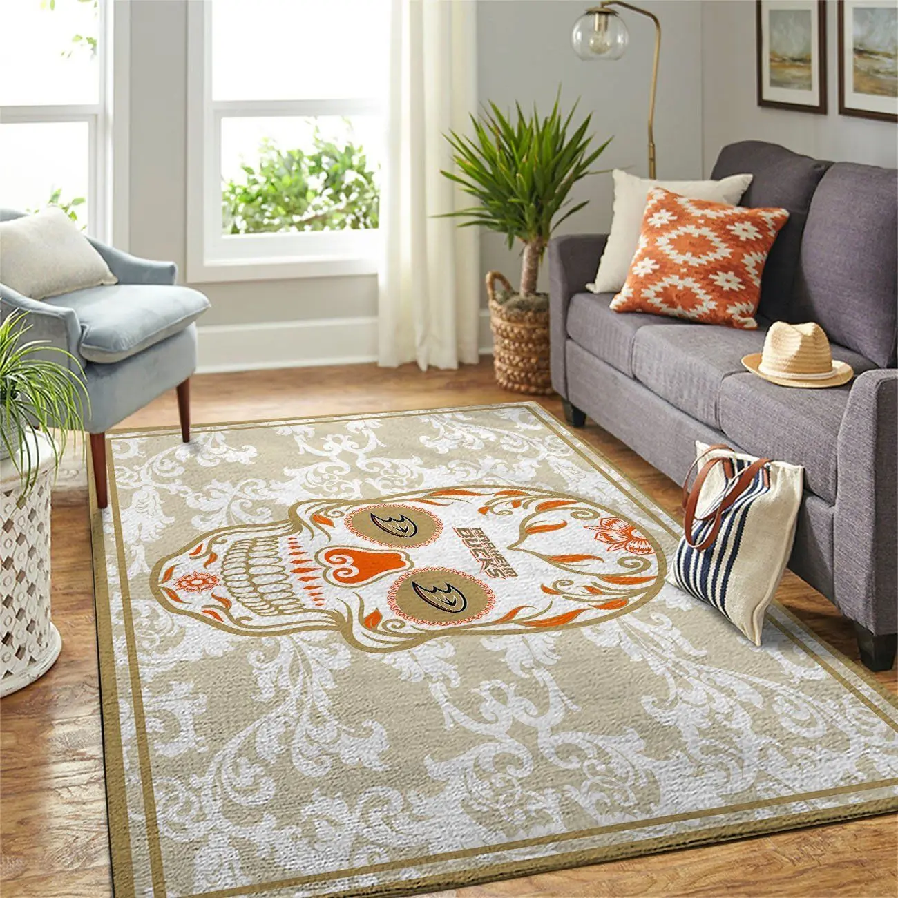 Anaheim Ducks Nhl Area Rugs Team Logo Style Living Room Regtangle Carpet