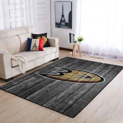 Anaheim Ducks Nhl Grey Area Rugs Wooden Style Living RoomRegtangle Carpet