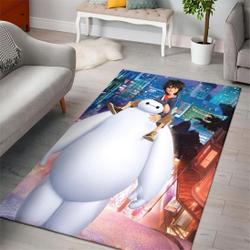 Big Hero Baymax Grey Wooden Style Nice Gift Home Decor Rectangle Area Rug Living Room Rug Home Decor