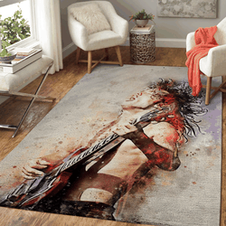 Angus Mckinnon Young The Band Ac Dc Music Art Area Rug Area Rug Living Room Carpet Rug Regtangle Carpet Floor Decor Home Decor