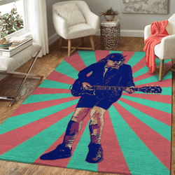 Angus Young 3 Retro Music Area Rug Living Room Carpet Rug Regtangle Carpet Floor Decor Home Decor