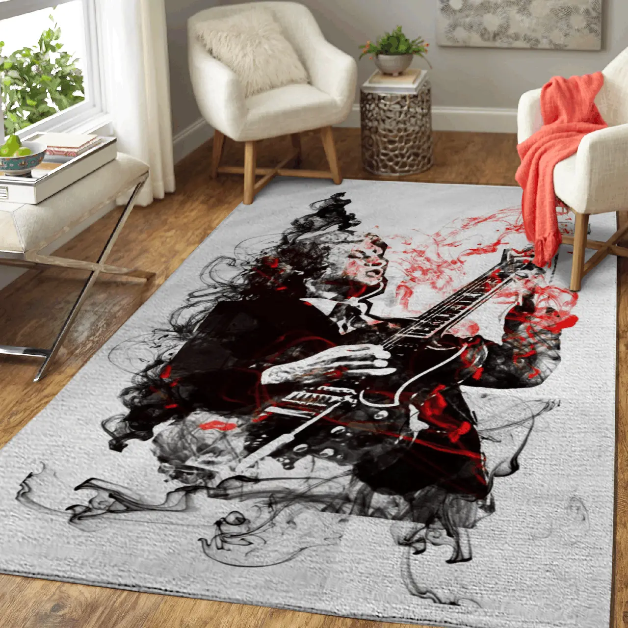 Angus Young Ac Dc Australian Rock Band Pop Art Area Rug Area Rug Living Room Carpet Rug Regtangle Carpet Floor Decor Home Decor